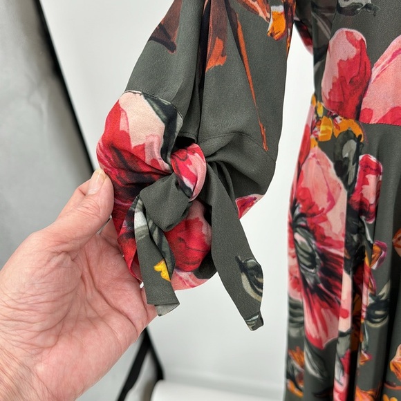 Soft Surroundings Provincia Green Floral 1/4 Sleeve Maxi Women's Dress Medium - Picture 8 of 10